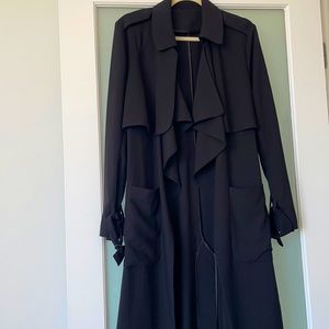 “Mango” Black Trench Coat with detachable belt in size US 6